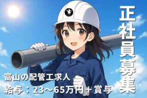 投稿についてもっと詳しく 月給23～65万円｜富山で配管工の正社員求人募集中